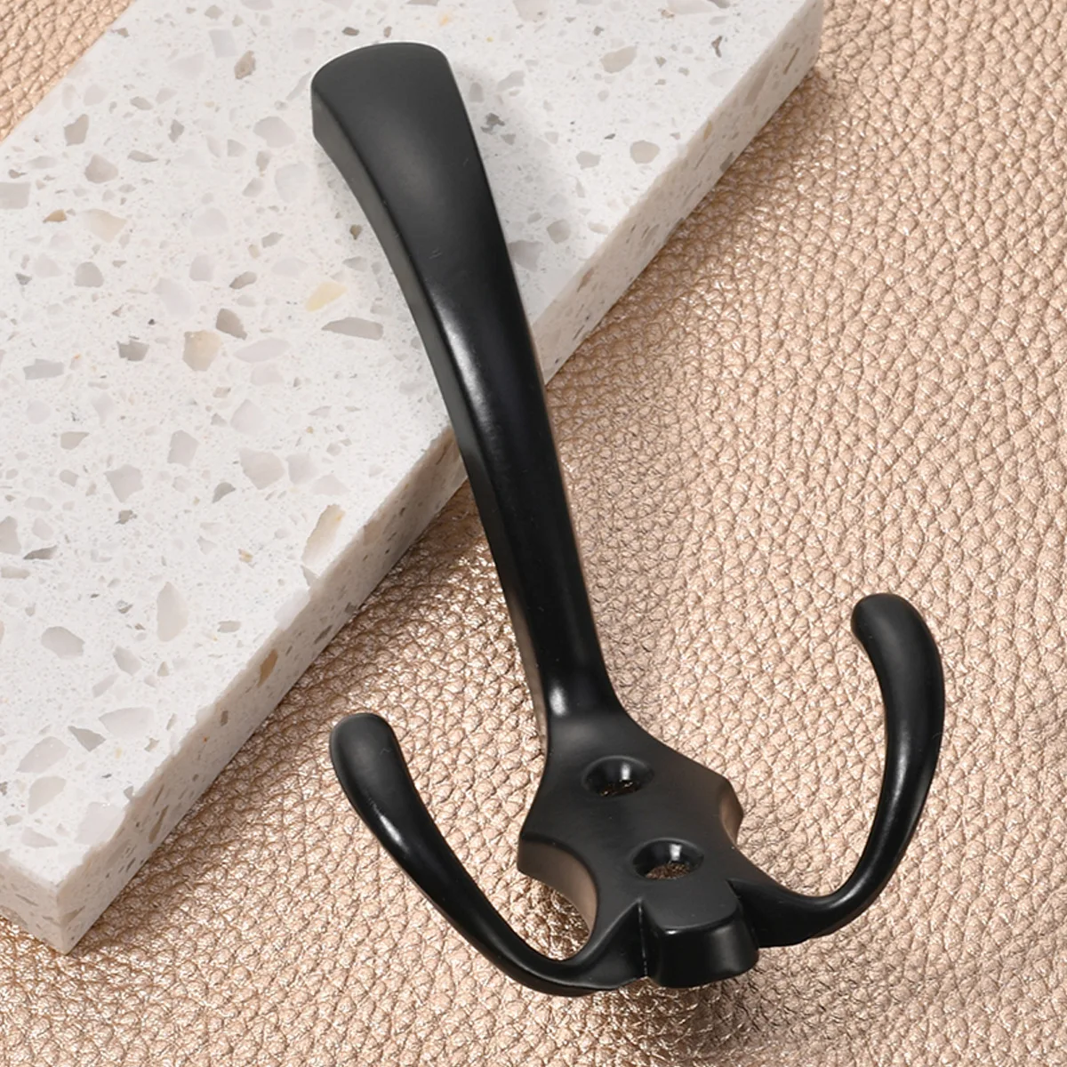 

Modern simple black bathroom bathroom zinc alloy coat hook living room door behind single clothes double hook
