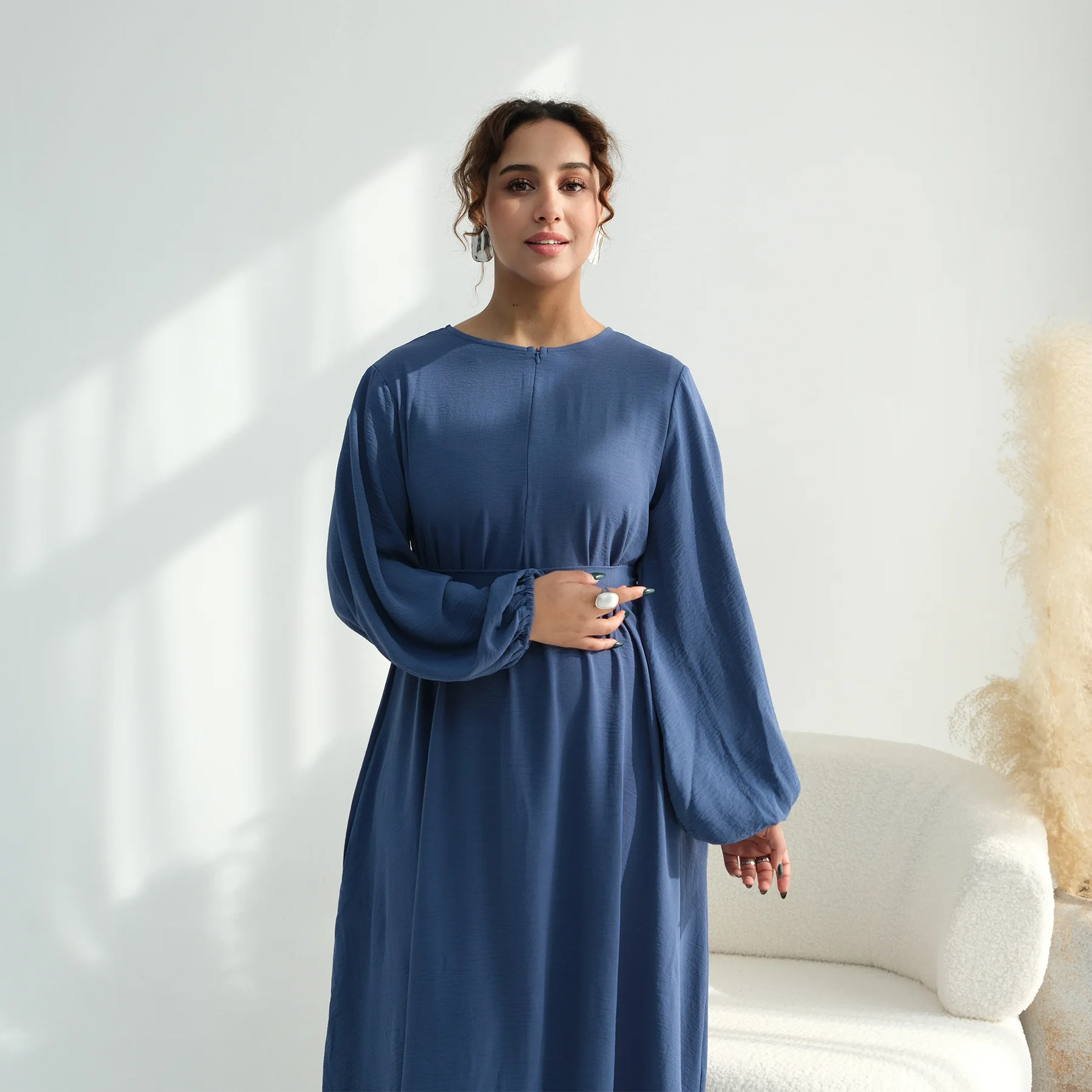 

Wrinkle Abaya Dubai Kaftan Women Muslim Maxi Dress Ramadan Femme Musulmane Vestidos Eid Djellaba Islam Clothing Caftan Jalabiya