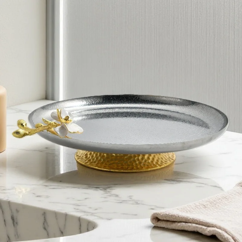 Modern Minimalist Trays Stainless Steel Fruit Tray Coffee Table Sophisticated Trays Elegant Touch Home Decor Tabletts ZY40TP