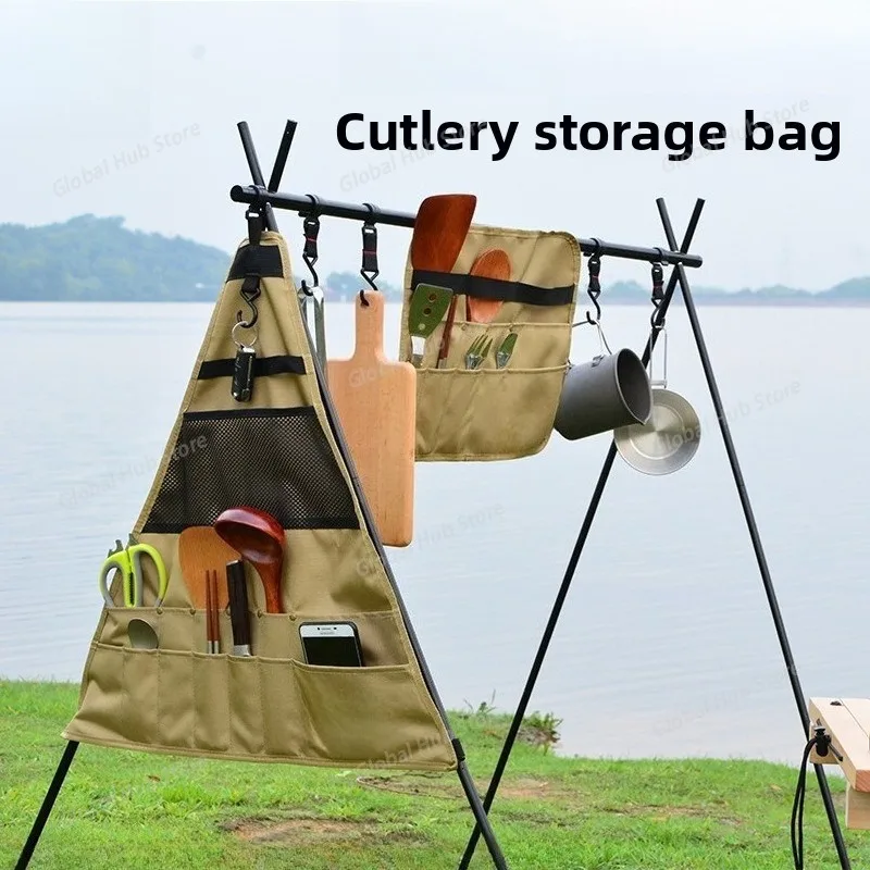 Outdoor Camping Storage Bag Versatile Multi-Pocket Tableware Storage Container Storage Bag Organizer for Camping Hang Rack