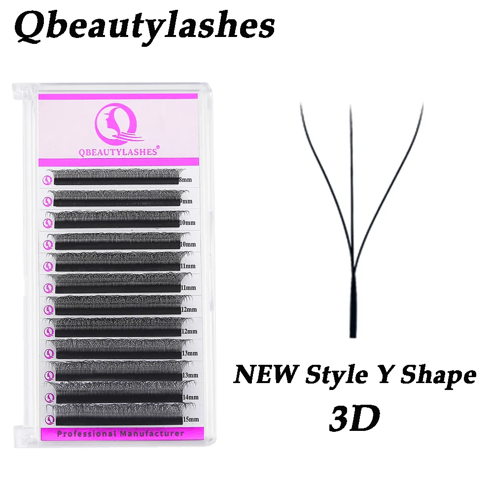 

Qbeautylashes 3D W Shape Eyelash Extensions Curl C D 0.07mm Y individual eyes lash 8-15mm Length Faux Mink False lash wholesale