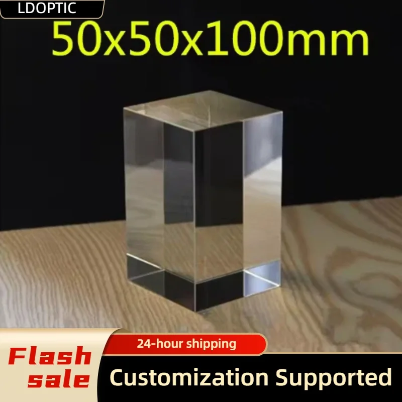 50x50x100mm K9 Crystal Block Engravable Clear Cube Paperweight Glass Blank for Laser Engraving DIY Home Desktop Craft