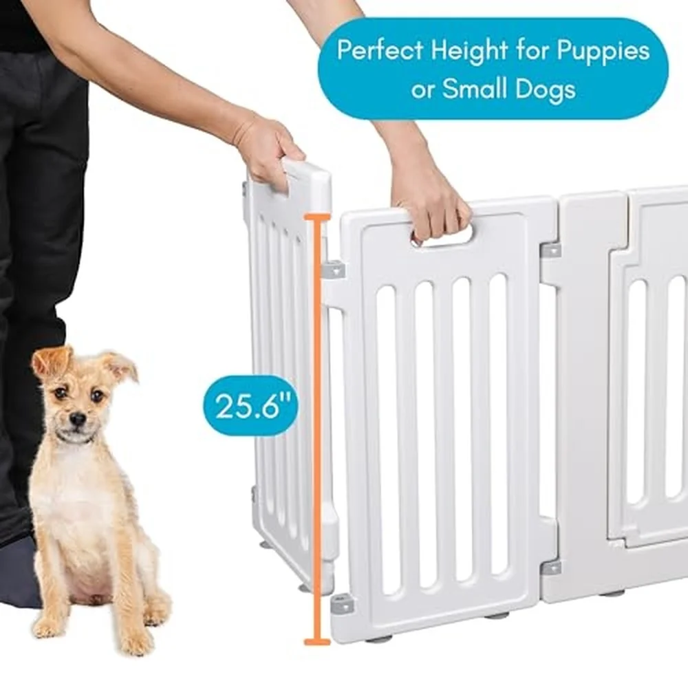 Internet’s Best Dog Playpen with Lockable Door White 246.8” x 25.6”
