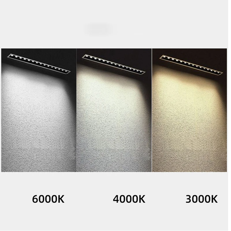 Imagem -06 - Led Embutido Teto Grade Luz Retangular Holofote Anti-reflexo Spotlight Sala de Estar Linear sem Luz Principal Tira Longa