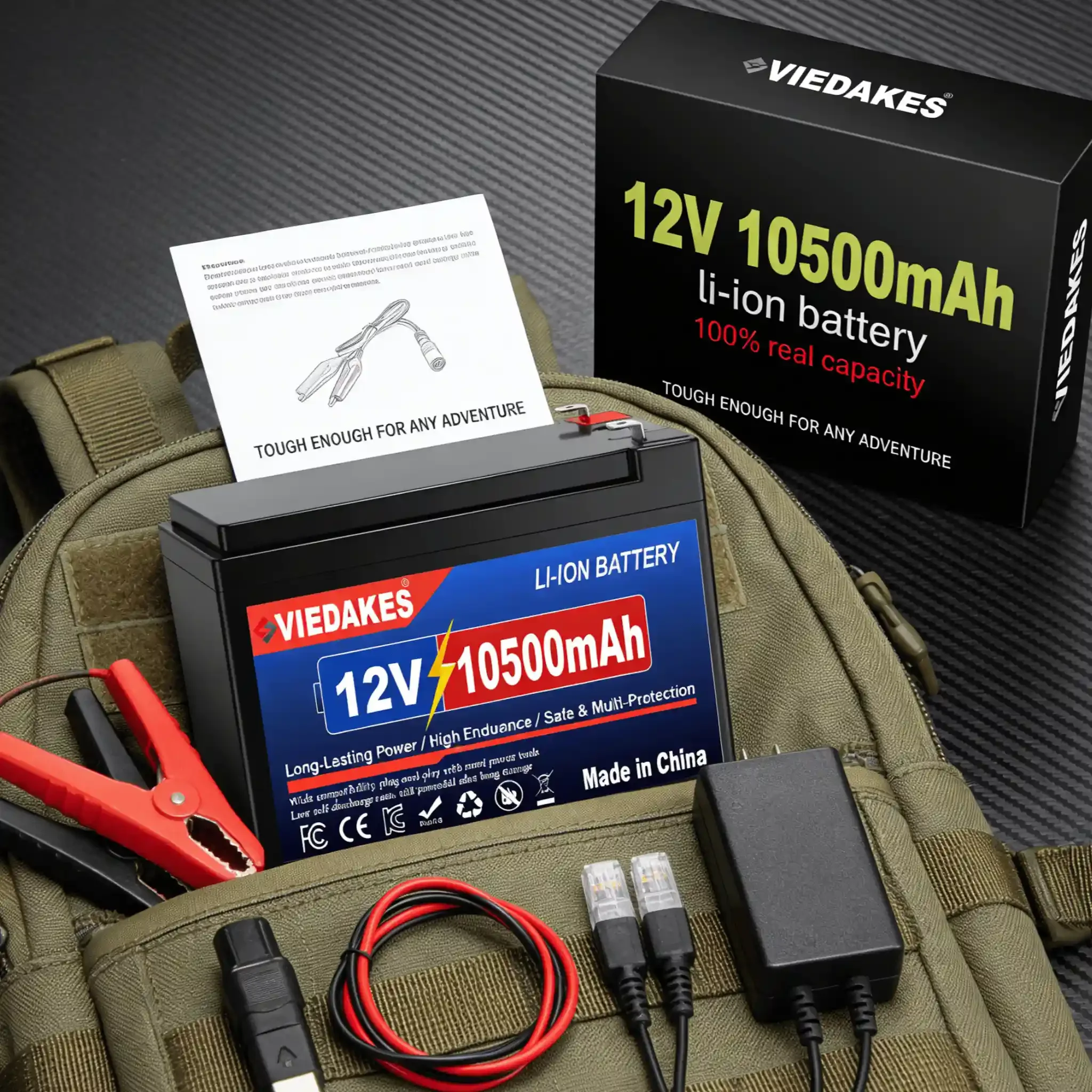 

100% Real Capacity 12V 10500mAh Lithium Battery High Power Li-ion Pack for Scooter Fishing Garden Tool Camping Use