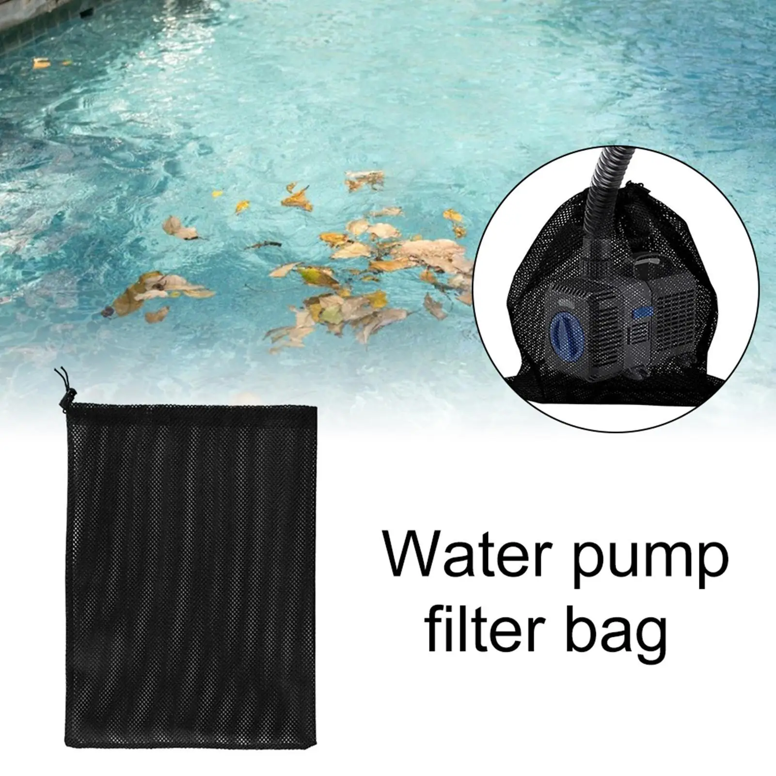 Pump Barrier Bag | Pond Pump Filter Bag 12.2inx 15.9in | Black Media Bags for Pond Biofilters Aquari