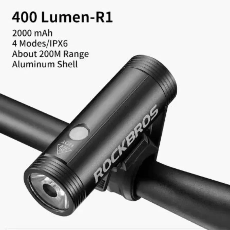 

Bike Front Light Rainproof USB Rechargeable Bicycle Light 400LM Cycling Headlight LED 2000mAh Flashlight MTB Bike Lamp