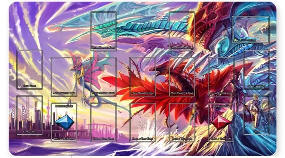 

YuGiOh Playmat Card Game Mat Play mats Compatible for OCG + Free Bag - ygo (60)