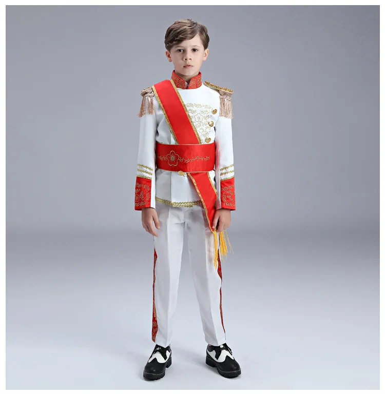 Kids Royal Prince Guard William Wedding Costume Boys Jacket Coat Halloween Uniform Children's Carnival Outfit Blazer Suits