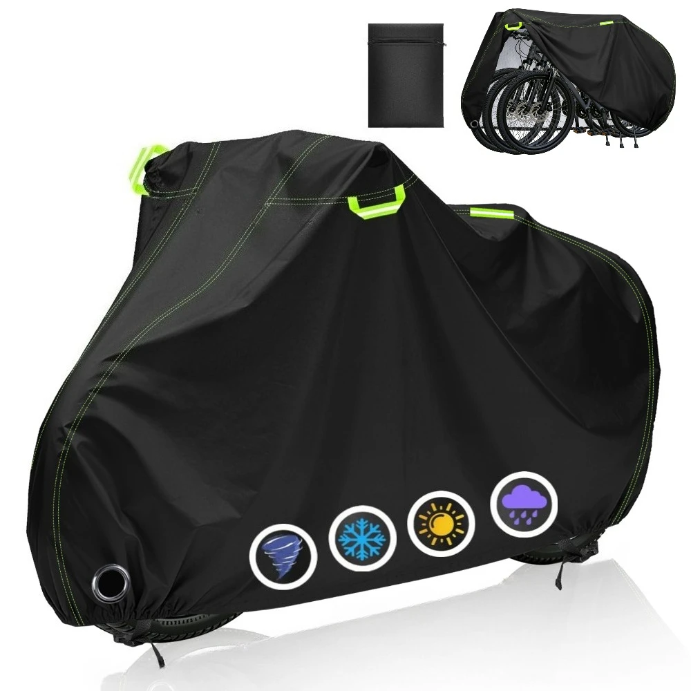 Bike Cover Waterproof Raincover Bike Cover 2/2.1/2.2M Outdoor Sunshine Cloth Bicycle Cover with Lock Hole & Reflective Strip