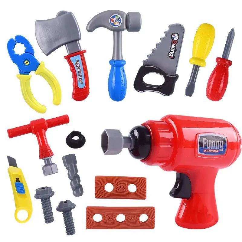 Simulação Repair Tools Set for Children, Pretend Play Toy for Kids, Boys Maintenance Tools, Screwdriver, Hammer, Tongs, Safe Plastic