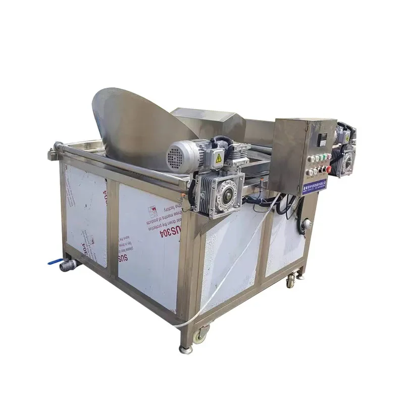 Commercial automatic crayfish fryer, fresh hairtail fryer, pork skin warmer with frequency conversion speed regulation