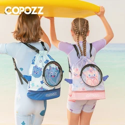 COPOZZ Children Waterproof Swimming Backpack Wet and Dry Separation Outdoor Pool Adjustable Cartoon Sports Storage Swimming Bag