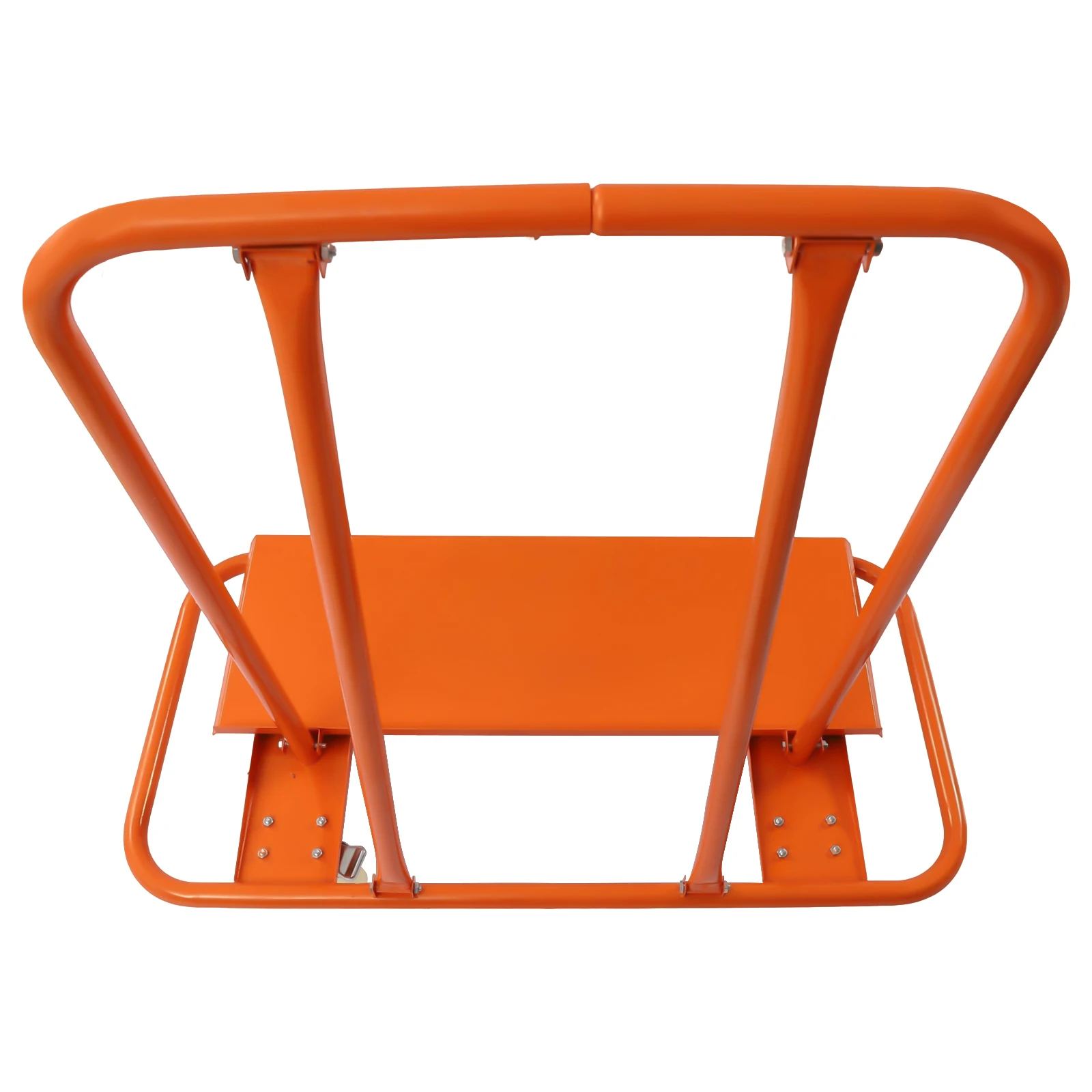 2200lbs Drywall Cart Q235 Steel Orange Heavy Duty Plasterboard Trolley with Four Wheels Practical Deck Orange Appearance