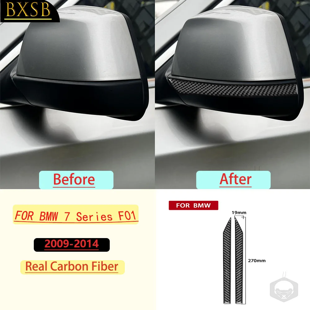 Carbon Fiber For BMW 7 Series F01 2009-2014 Car Rearview Mirror Reflective Trim Customizable Car Stickers Interior Accessories