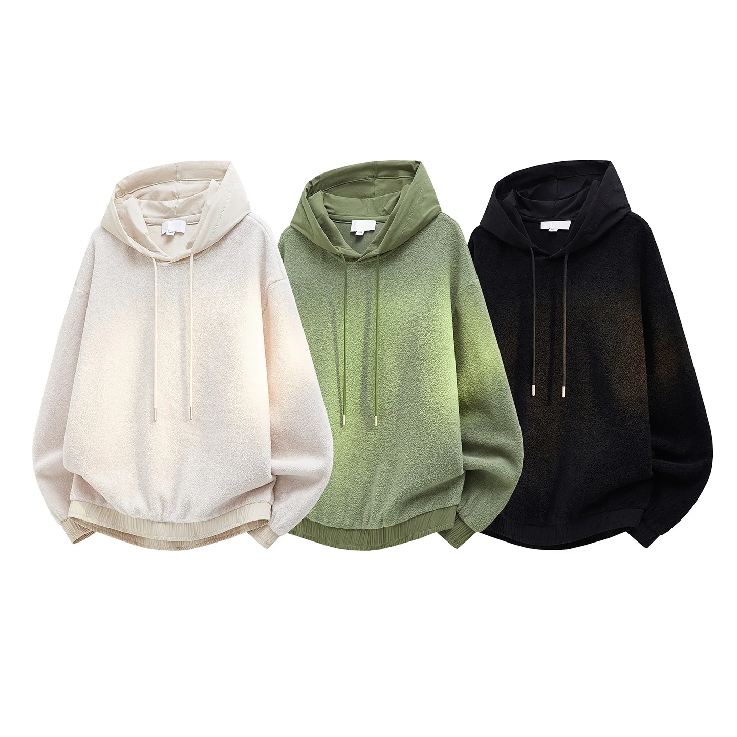 الخريف الرجال الوزن الثقيل هوديي الرجال القطبية بلوزة من الصوف الذكور Harajuku عادية هودي البلوز رجل المتضخم كتلة اللون هوديس #3