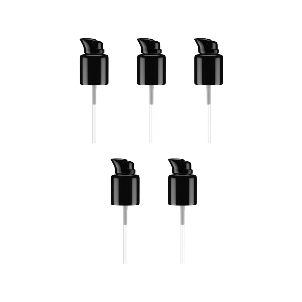 5 個のクリームポンプヘッド 45 ミリメートル 20 口径黒エマルジョン交換用ボトルポンププレスキャップ再利用可能なプレミアムディスペンサー手用