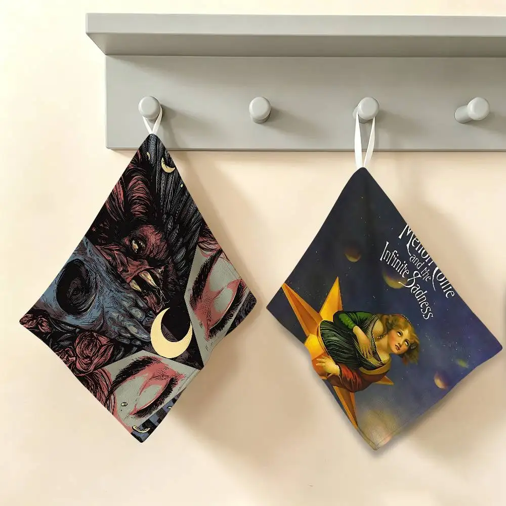 Band The S-Smashing Pumpkins Hanging Kitchen Towel, Polyester Cotton Fabric, Absorbent Hand Wiping Towel for Home Dormitory