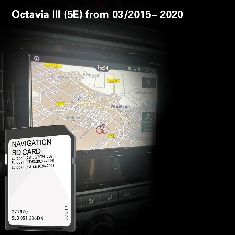 Suitable for Skoda Octavia III 5E 2015 2016 Sat Gps Nav 32GB SD Map Card Cover Belgium Belarus Bosnia Bulgaria Canary Islands