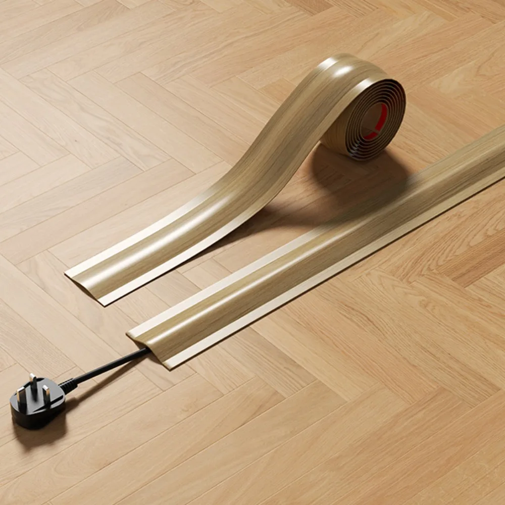 غطاء سلك ناعم عالي الجودة من مادة PVC غطاء كابل أرضي مرن لإدارة الكابلات حامي كابل ذاتي اللصق للأرضية