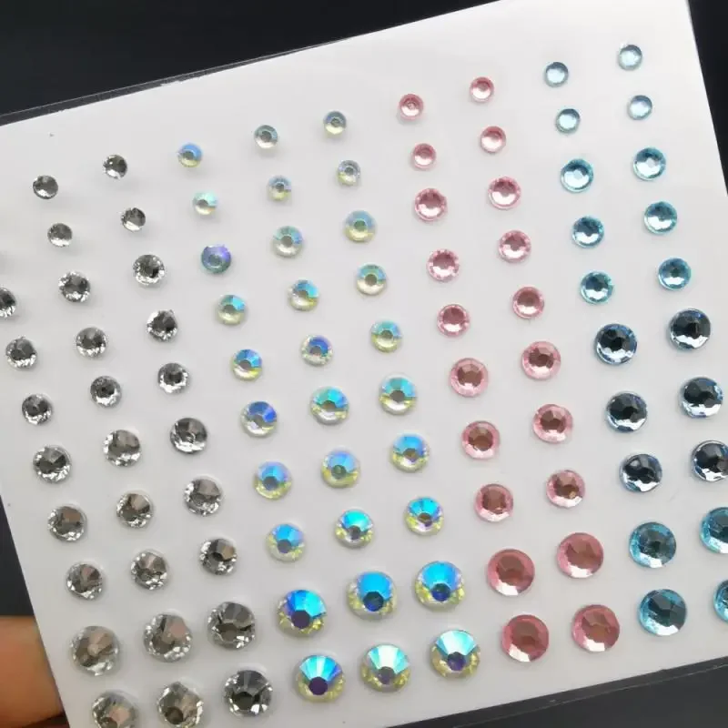 Pegatinas de gemas para el cuerpo y la cara de Halloween, diamantes de imitación autoadhesivos para la cara del arco iris para mujeres, accesorios ostentosos para festivales y bailes