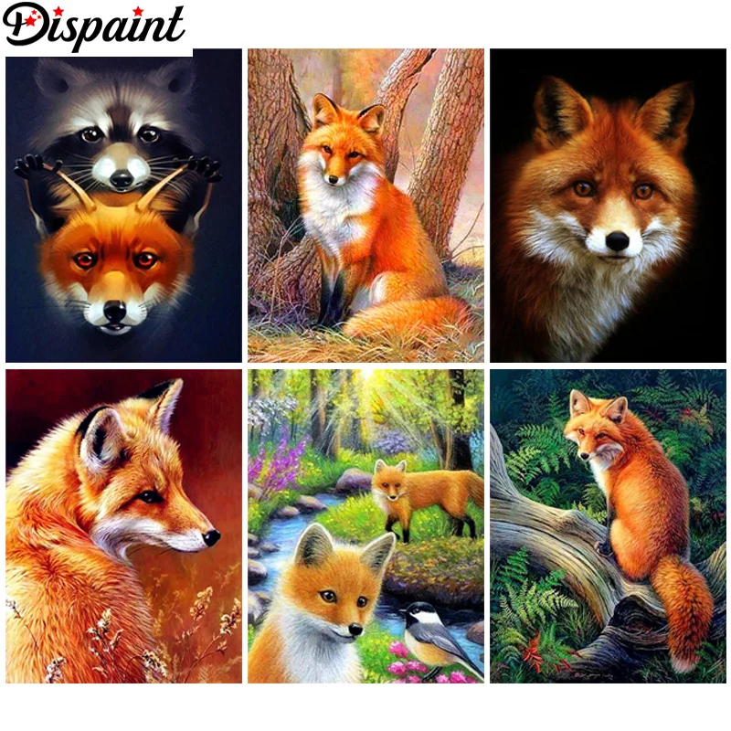

Dispaint Алмазная картина Вышивка крестиком "Животное Лиса" 5D DIY Алмазная вышивка Полный квадратный/круглый горный хрусталь изображения