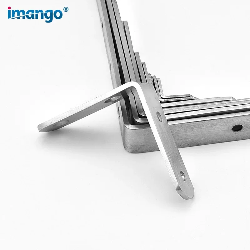 Stainless Steel 90 Degree Angle Bracket Corner Brackets Joint Bracket Fastener Furniture Door Cabinet Screens Wall with Screws image 5