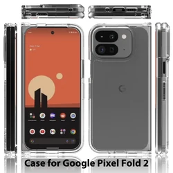 Etui na Google Pixel Fold 2 Przezroczyste, akrylowe etui na Google Pixel Fold 2 Odporny na wstrząsy zderzak Funda