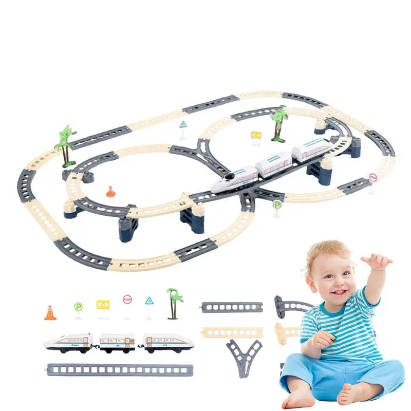 

Electric Railway Track Train Set Kids Railway Toys Train Track Set Electric Car Locomotive Slot For Tracks Toys For Children