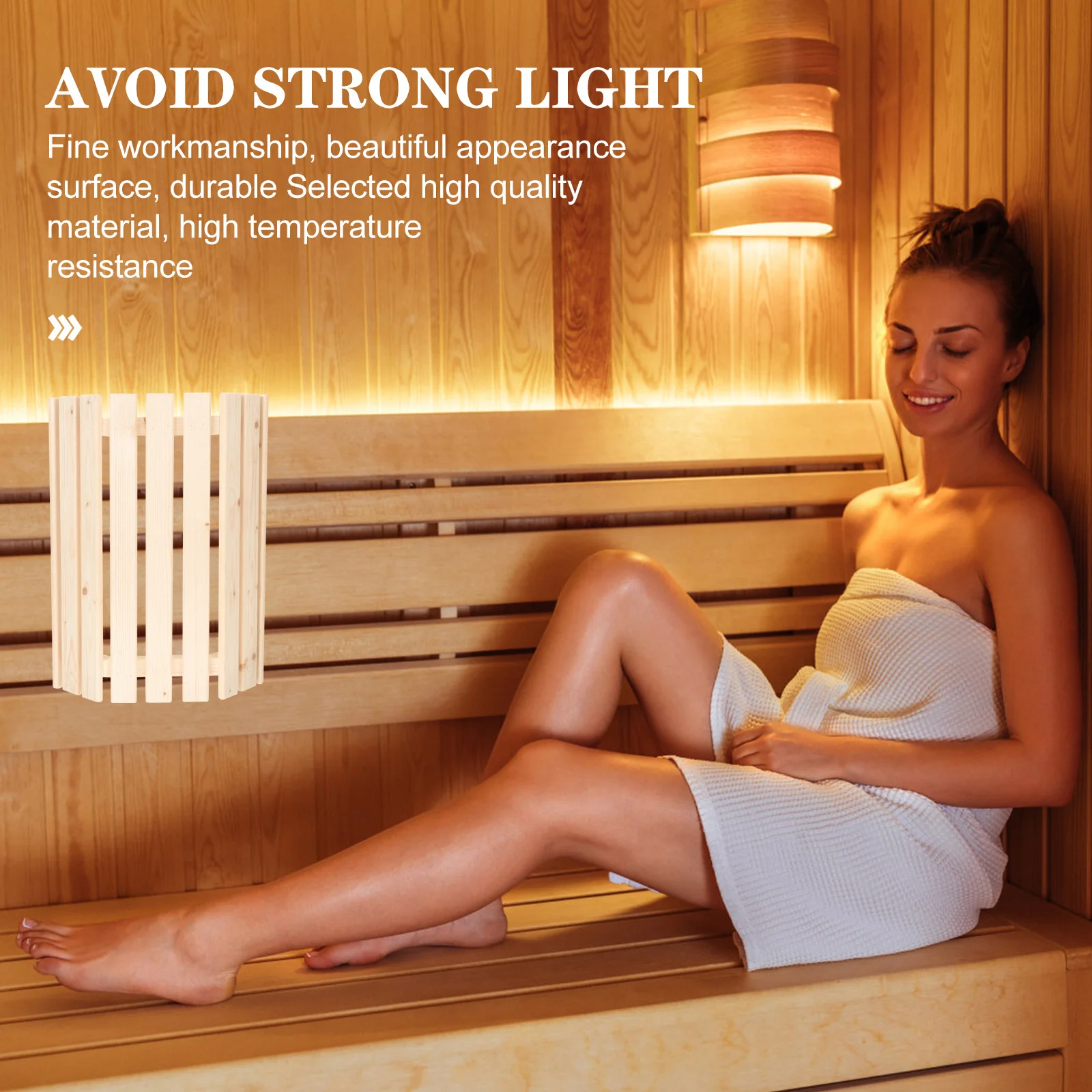 غطاء مصباح ساونا خشبي مقاوم للانفجار مادة صنوبر ممتازة لغطاء خفيف لغرفة الساونا بدرجة حرارة عالية ملحقات ديكور المنزل #2