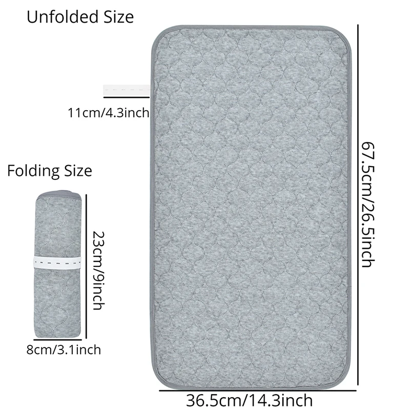 Reusable Waterproof Changing Pad Liners Non-slip Rectangle 26.5*14.3inch Quilted Absorbent Bassinet Mat Liners Changing Table