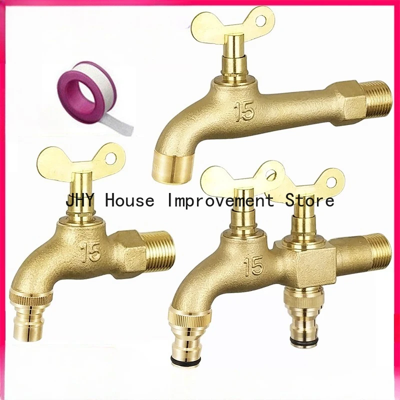 Anti-Theft Brass Bibcock Washing Machine Mop Pool Faucet Slow Open with Lock Key Outdoor Anti-freeze Crack Single Cold Faucets