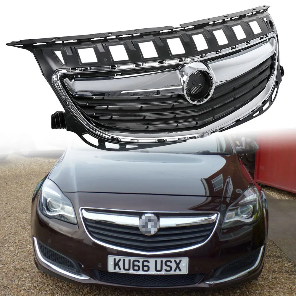 FITS FOR VAUXHALL INSIGNIA 2014-2017 FACELIFT FRONT BUMPER GRILL + CHROME TRIMS