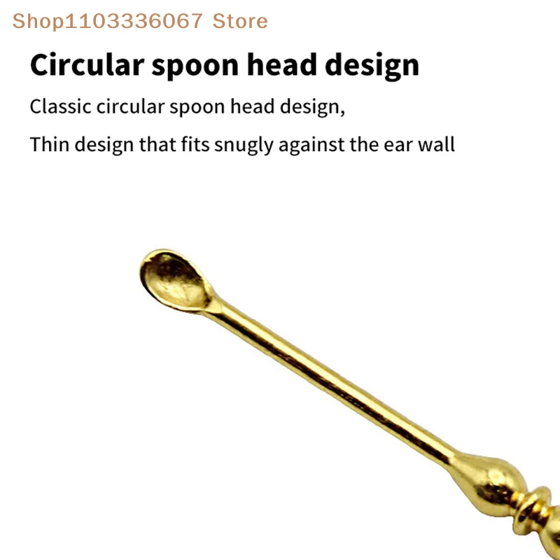 

[Y]Mini Stainless Steel Round Head Ear Spoons Retro Portable Ear Cleaning Tool Ear Pick Ear Wax Remover Curette Cleaner