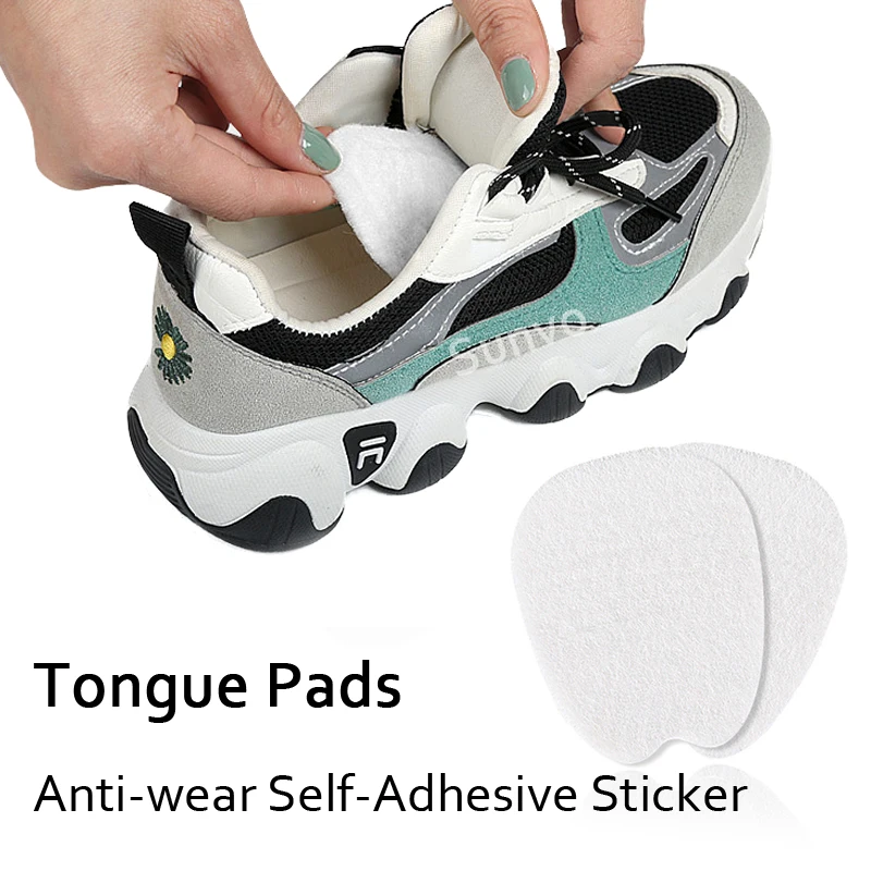 Almofadas de língua para sapatos protetor de dor de pé anti-usar adesivo autoadesivo antepé amortecimento palmilhas sapato tamanho redutor remendos