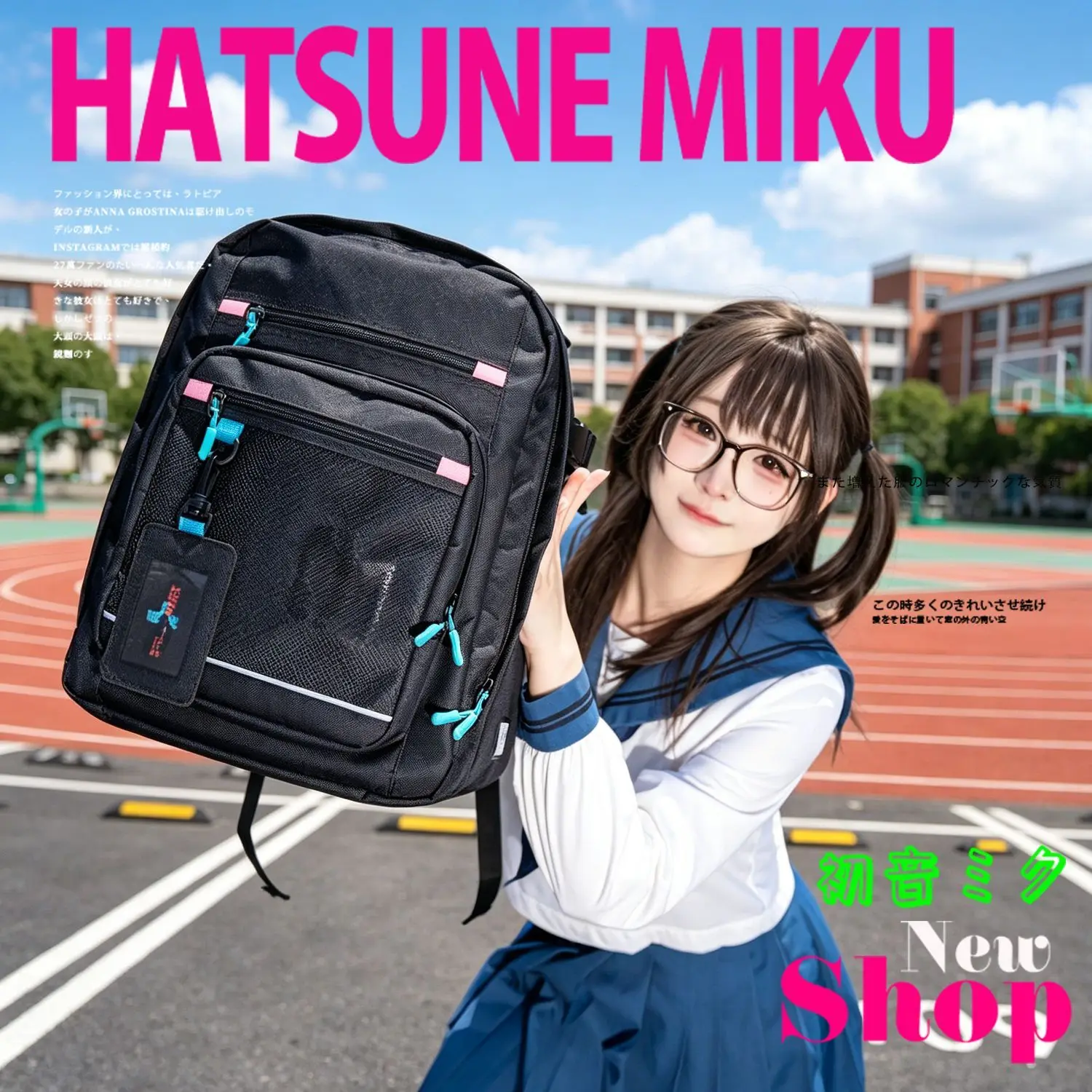 42x32cm Hatsune Miku anime backpack travel high-capacity schoolbag light notebook computer bag cute casual bag birthday gift