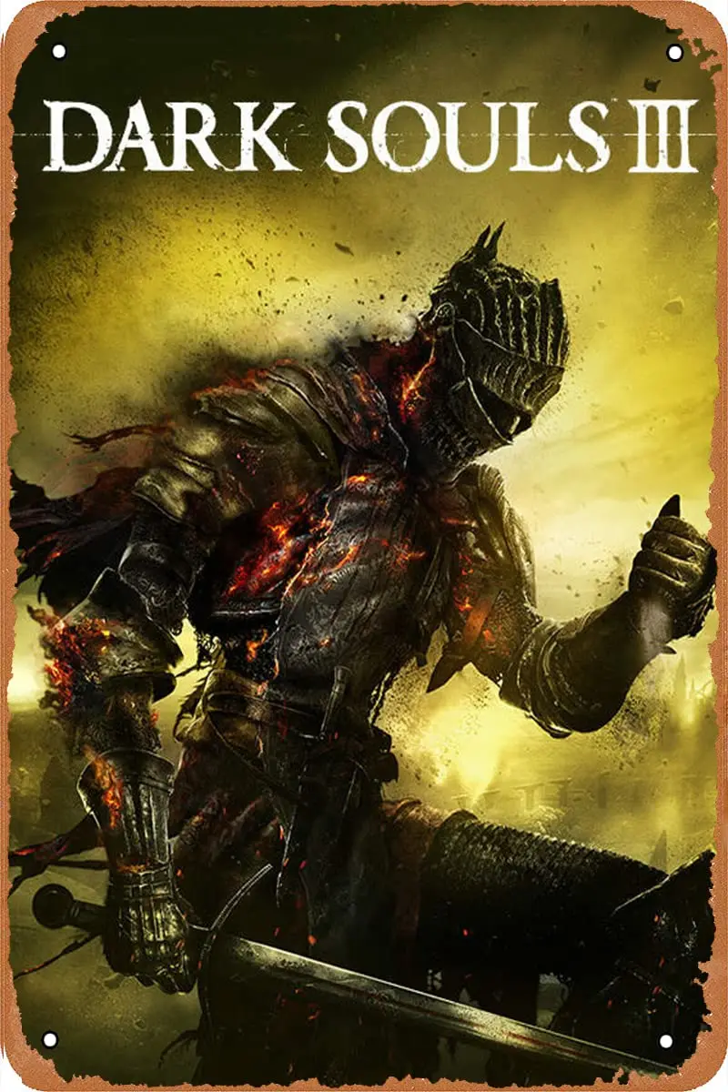 

Dark Souls III Video Game Tin Sign Vintage Metal Sign 8x12 Inch Wall Decor Game Poster