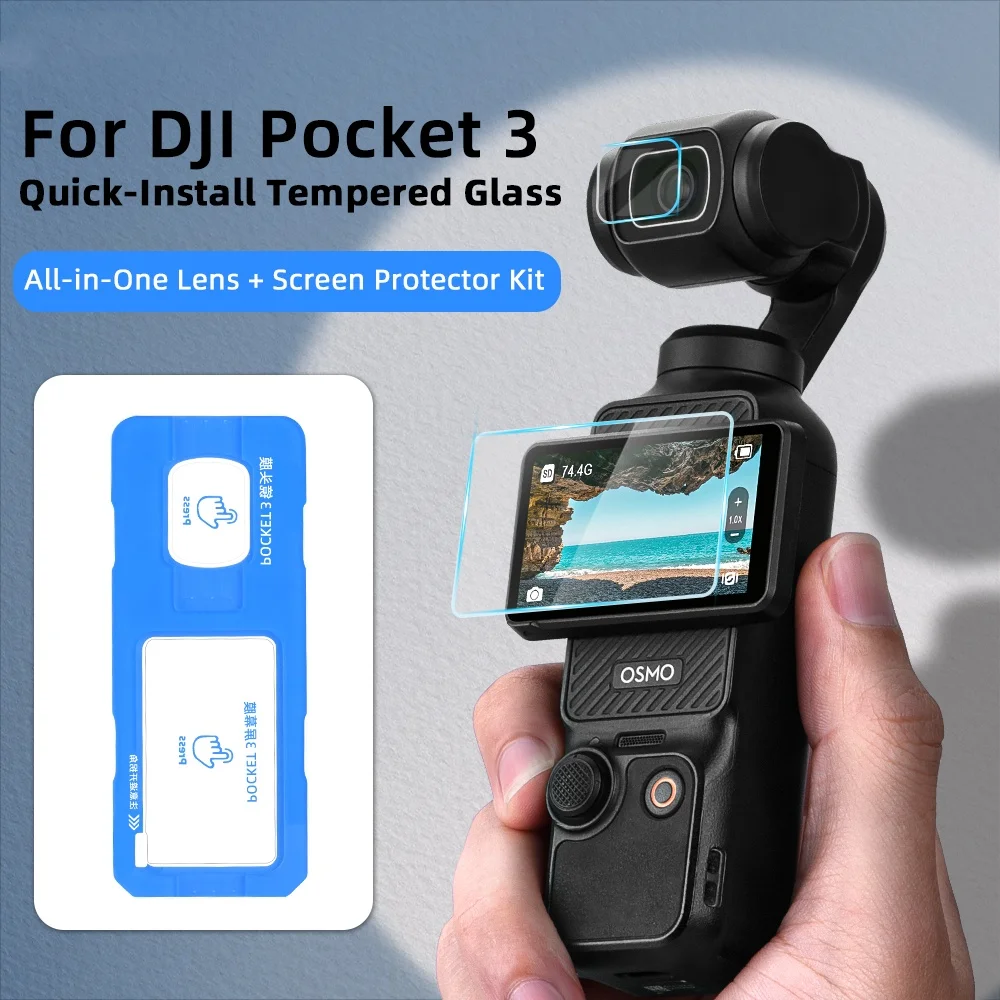 

For DJI OSMO POCKET3 Screen Protector Tempered Glass Film Tool Lens Auxiliary Accessories for Action Camera
