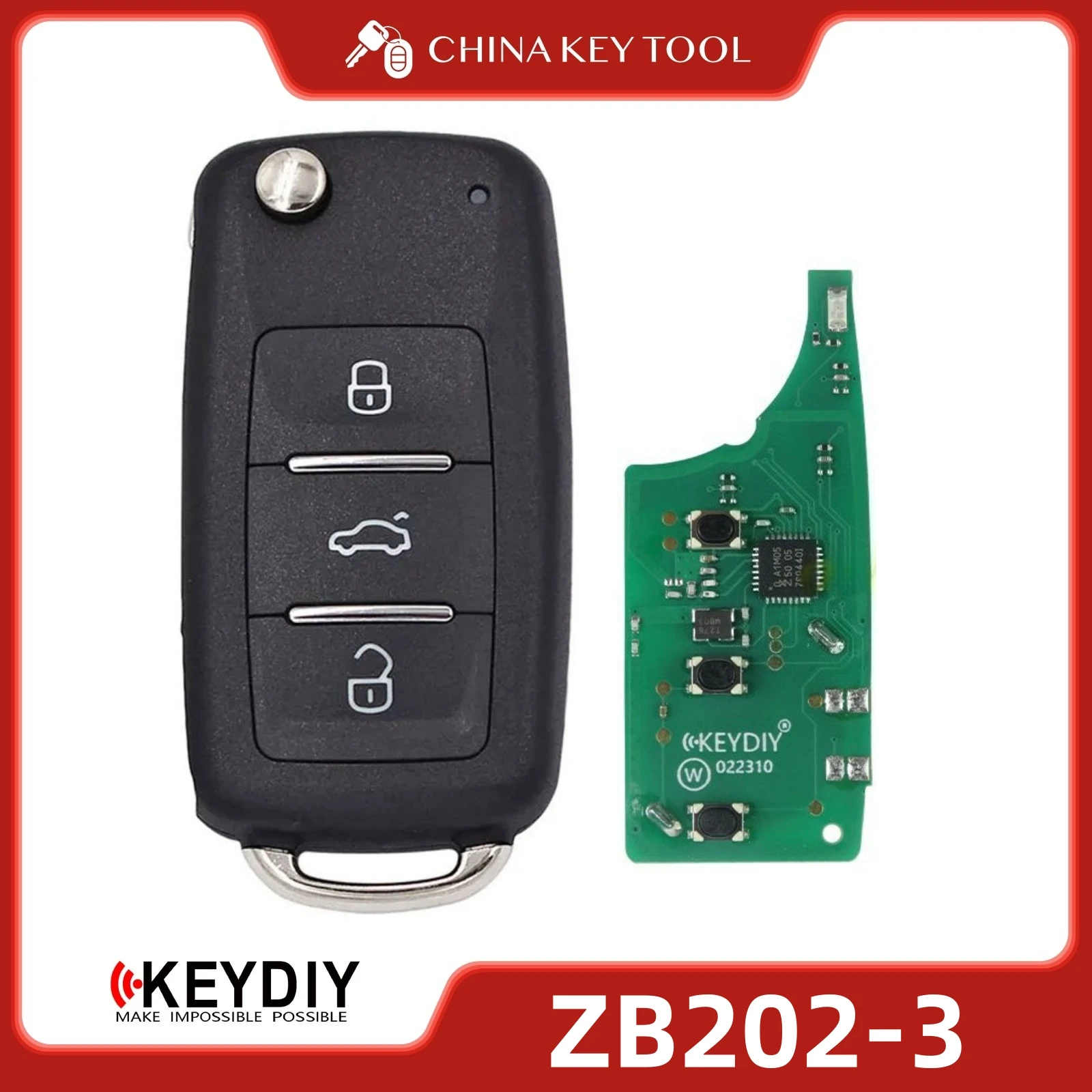 

KEYDIY KD ZB202-3 Универсальный интеллектуальный дистанционный ключ с 3 кнопками, совместимый с UDS типа