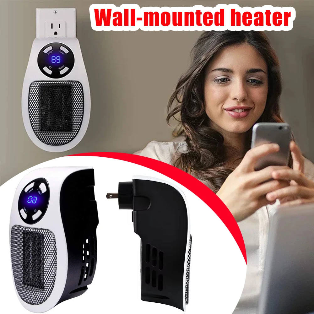 Eco Plug In Electric Heater Wall Outlet Space Heater With Energy Efficient Low Noise Room Heater Portable Heaters For Indoor Use