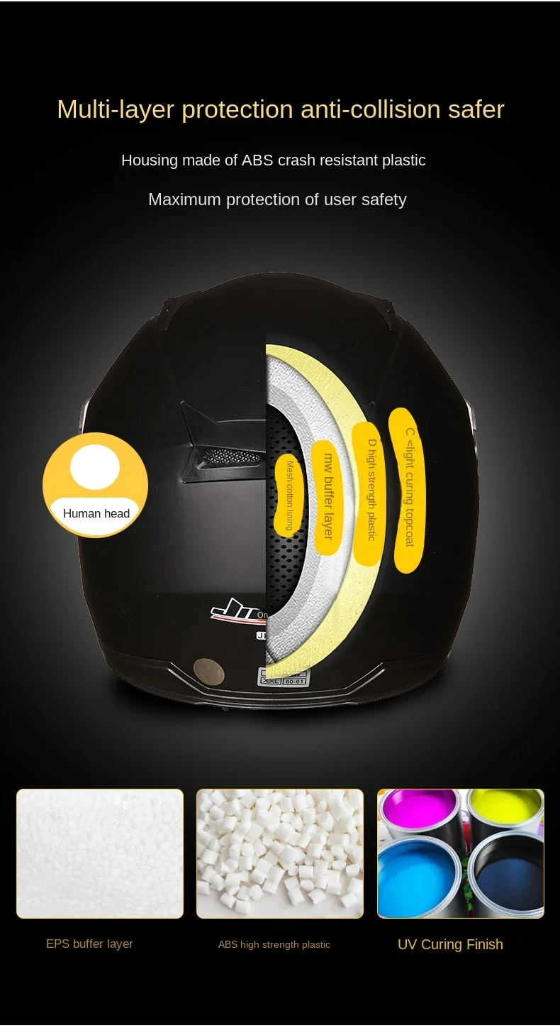 Motorrad Helm Männlich Weiblich Vier Jahreszeiten capacete para motocicleta cascos para moto Doppel Objektiv – Detail 3