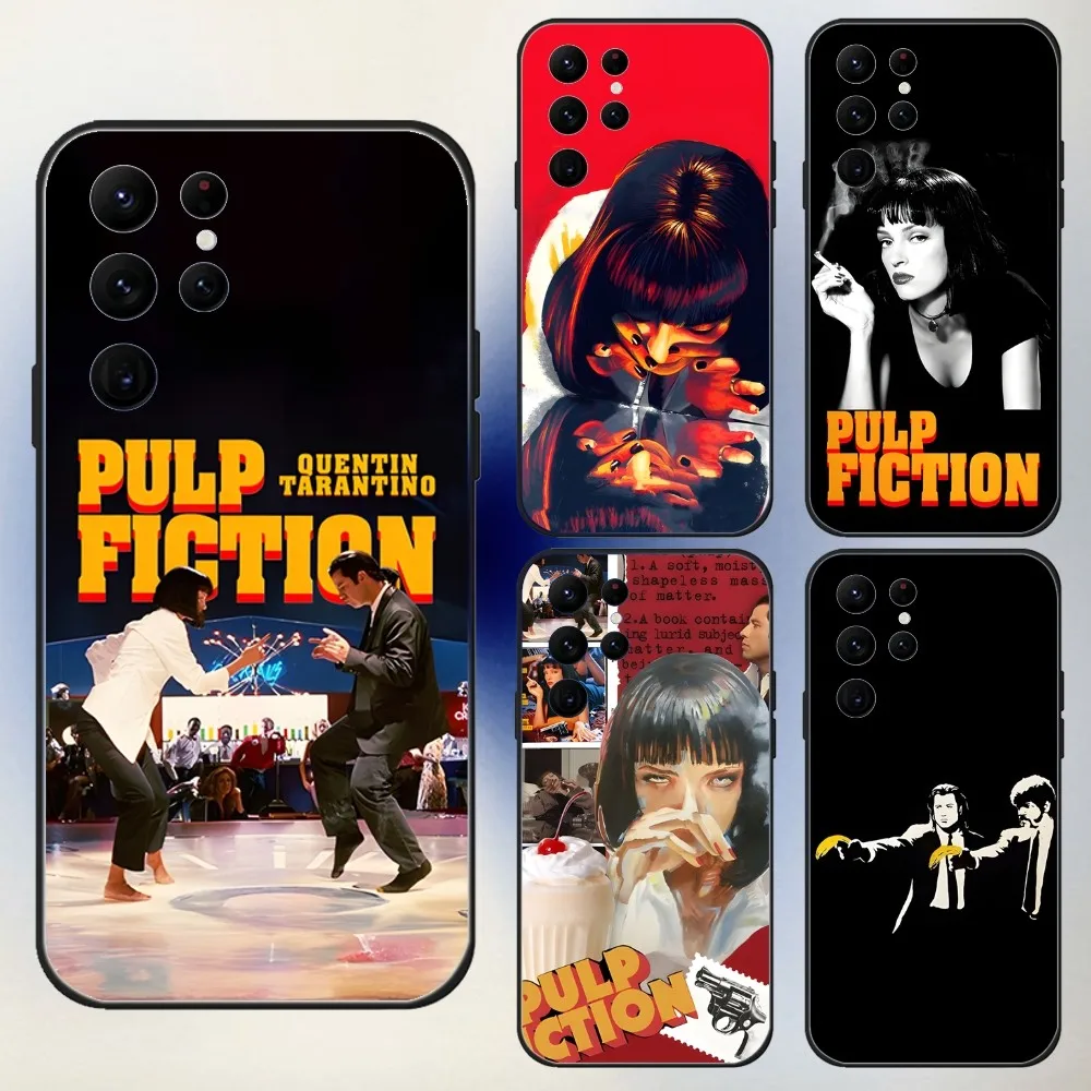 Film P-Pulp F-FictionS  Phone Case For Samsung S24,23,22,30,21,10,9,Ultra,Plus,Lite,FE,5G Black Soft Case