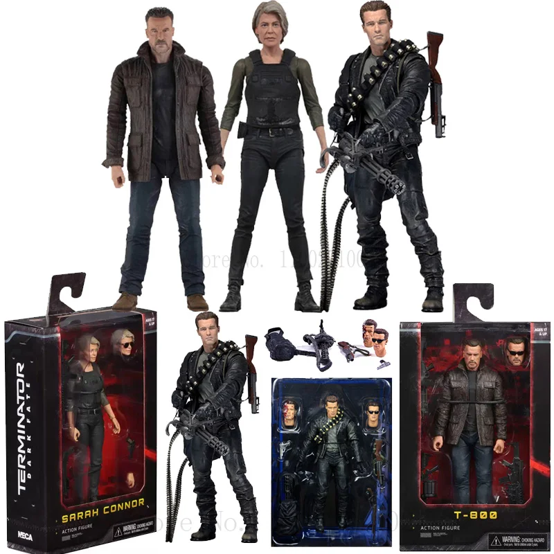 NECA Terminator T-800 Dark Fate Sarah Connor Action Figure Terminator 2 Collectible Model Toys Doll Christmas Birthday Gift 18cm