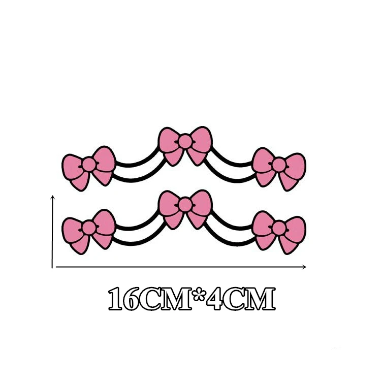 Car Stickers Bowknot Baby Pink Cute Lovely Cartoon Decals For Rearview Mirrors Motorcycle Auto Tuning Styling