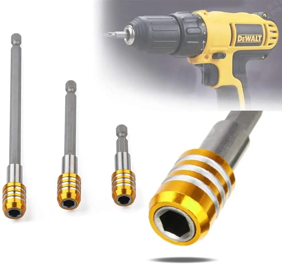 3Pcs 60mm 100mm 150mm 1/4 Inch Hex Shank Quick Release Screwdriver Bit Holder Extension Bar