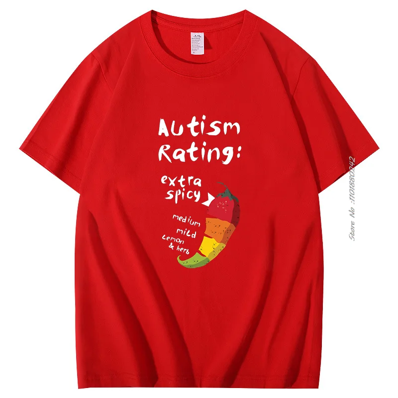 Men's Autism Rating Shirt T Shirt Designing Cotton Cool Gift Spring Autumn Leisure Summer Short Sleeve T-Shirts Mens Clothes