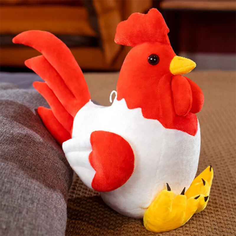 Simulation Rooster Chicken Plush Toys Stuffed Animal Rooster Pillow Plush Doll Kawaii Gifts for Kids christmas gifts