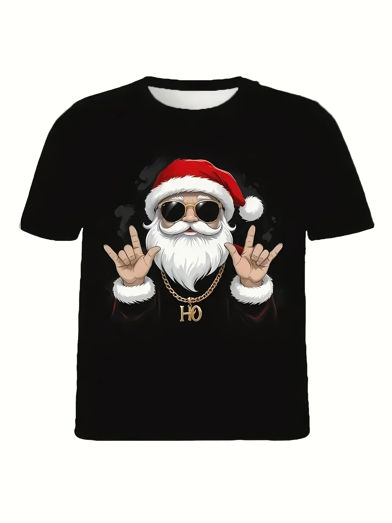 

Men's women's casual short-sleeved T-shirts, holiday parties Christmas Santa Claus prints family matching outfits mommy and me