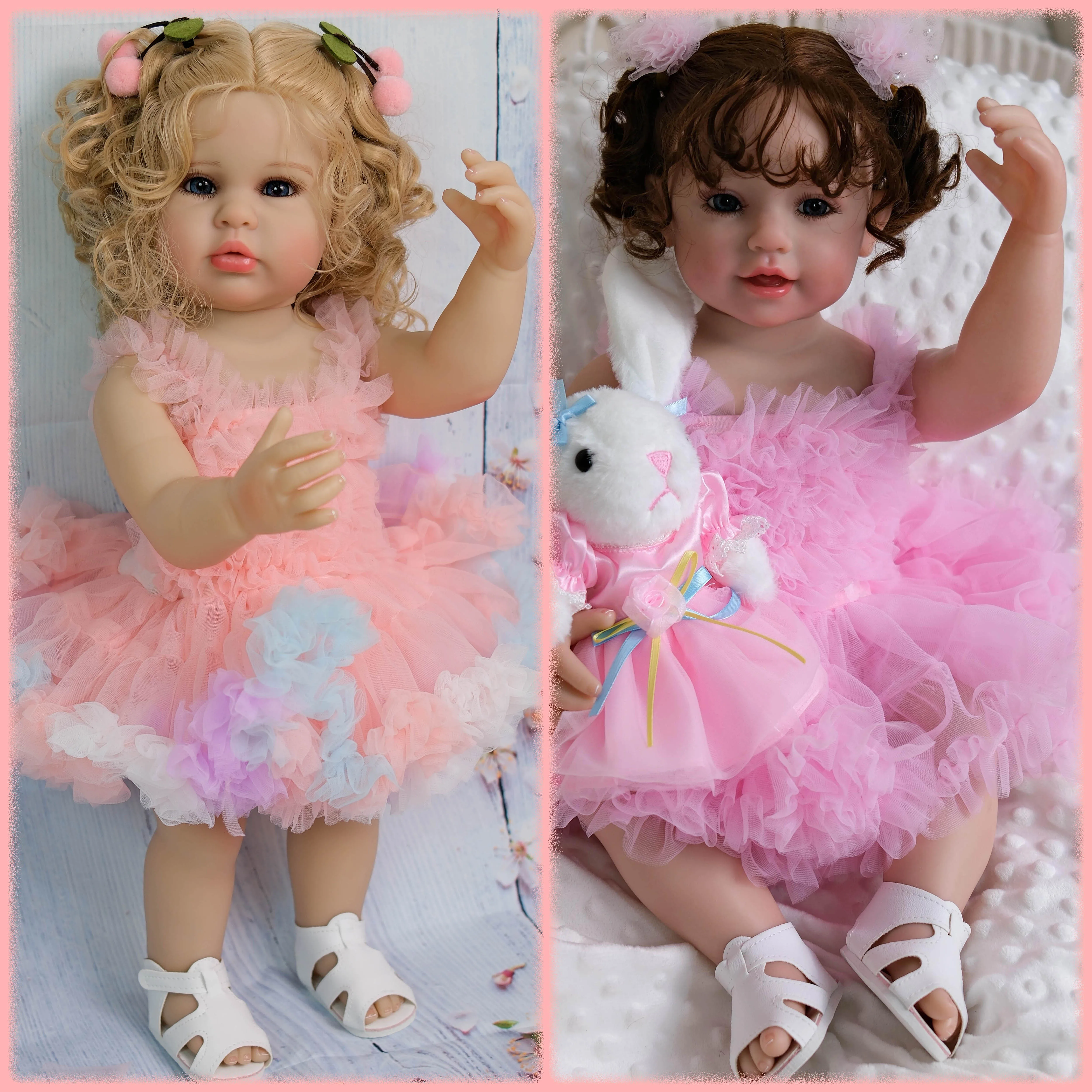 22 ''لي/ابتسم لينة كاملة الفينيل فتاة الجسم تولد من جديد دمية طبقات متعددة اللوحة الجلد ثلاثية الأبعاد مع الجذر اليد الشعر الأوردة المرئية