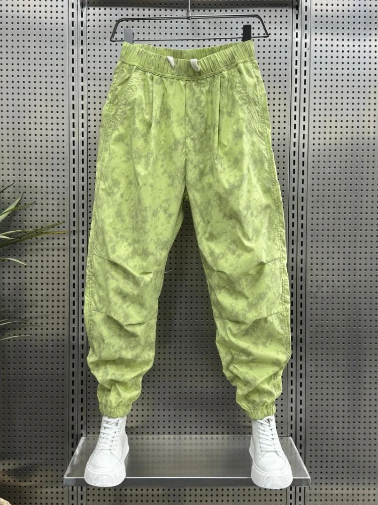 GELITAYIN Tie Dye Loose Classic Men's Casual Pants Harajuku Fashion Korean Style Male Cropped Trousers Designer 2025 Trend New I